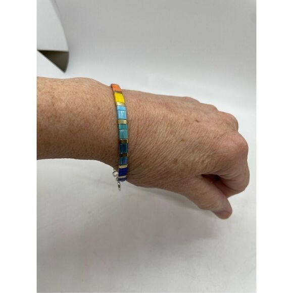 Love This Life Two-Tone Multicolor "Shine" Star Bangle Bracelet Gift Idea Pride - Picture 6 of 7